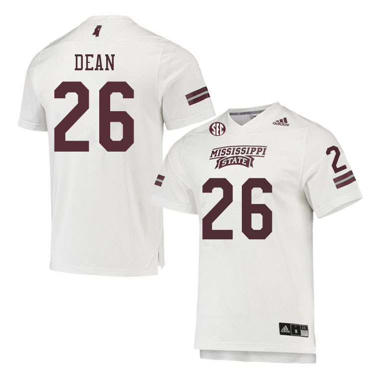 Men #26 Jace Dean Mississippi State Bulldogs College Football Jerseys Sale-White
